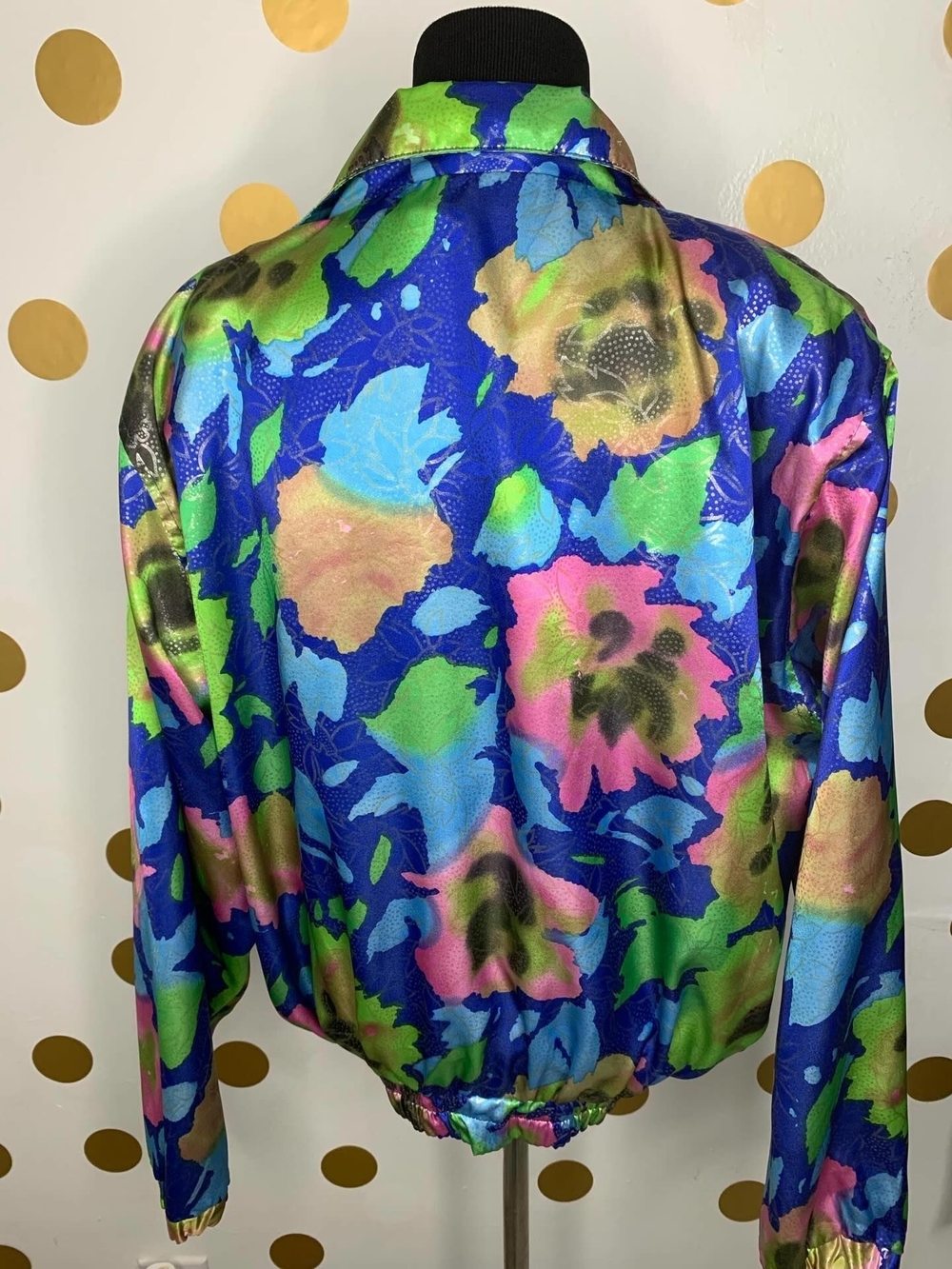 Vibrant Multicolor Satin Bomber Jacket - Women - Size: M/L - Picture 4 of 4